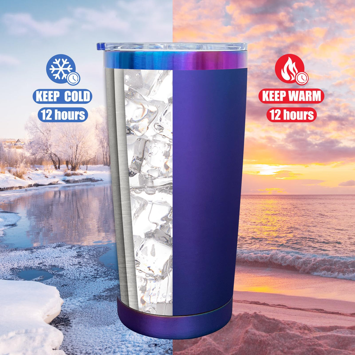 20 oz Tumbler Bulk Stainless Steel Tumblers with Lids and Straws Aurora (4 Count)