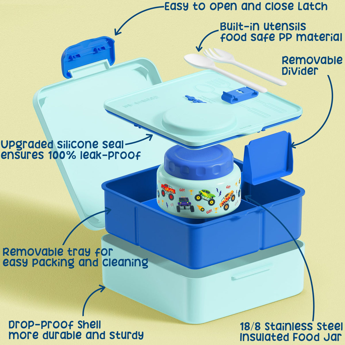 Bento Box for Kids Adults