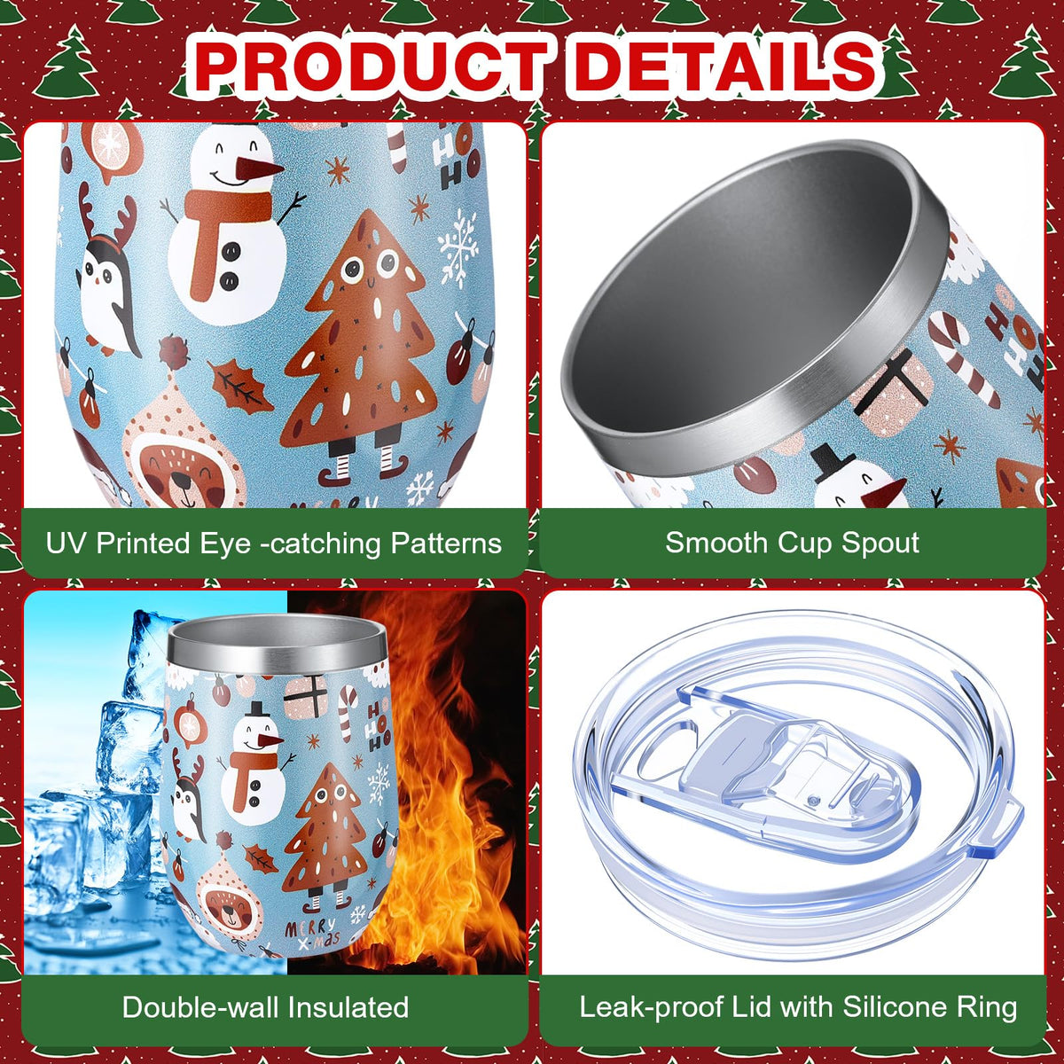 12 Pack Christmas Tumbler Bulk with Lid and Straw Brush (12 Count)