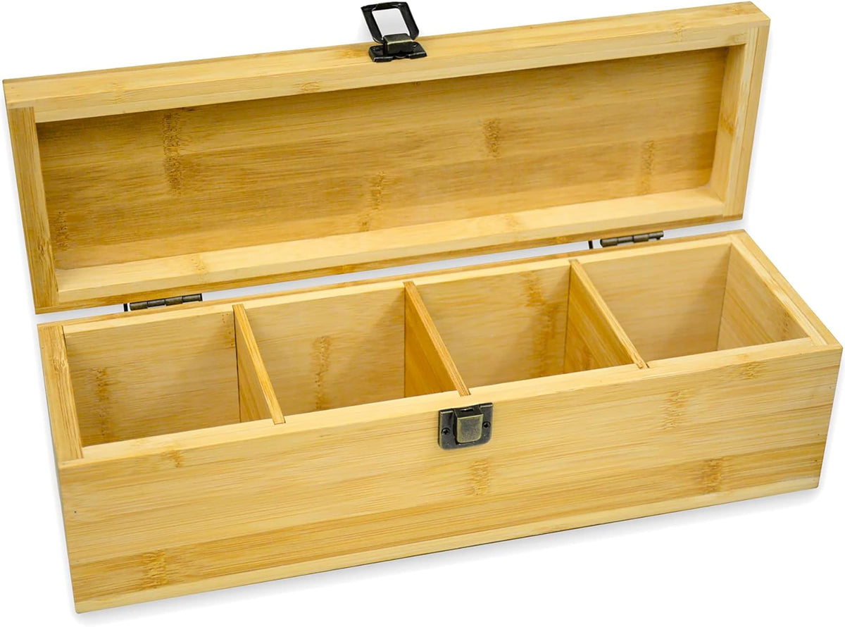 Bamboo Tea Organizer Box Chemical Free Eco
