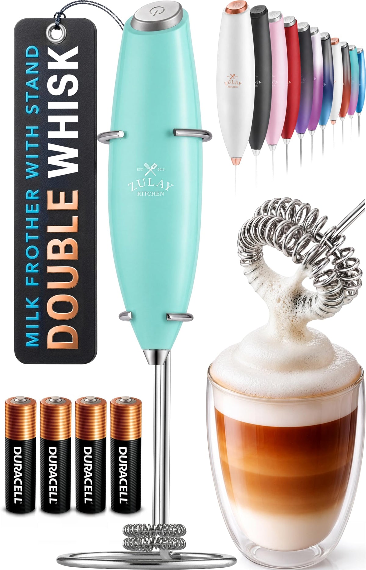 Powerful Milk Frother Wand With Duracell Batteries