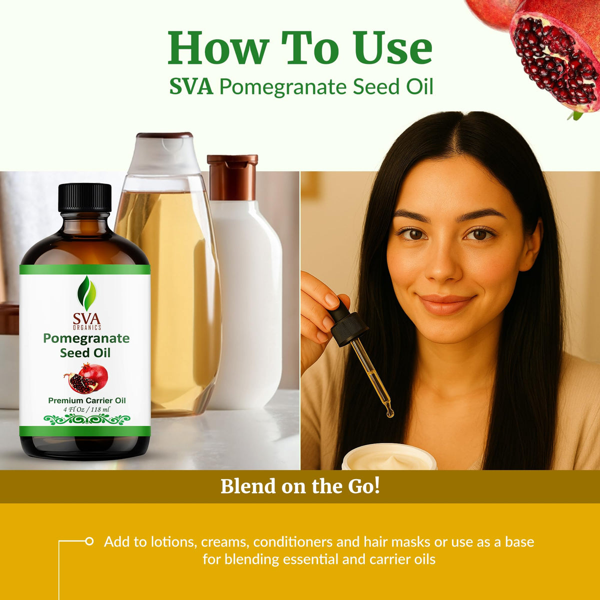 SVA Organic Pomegranate Seed Carrier Oil with Dropper (4 Fl Oz)