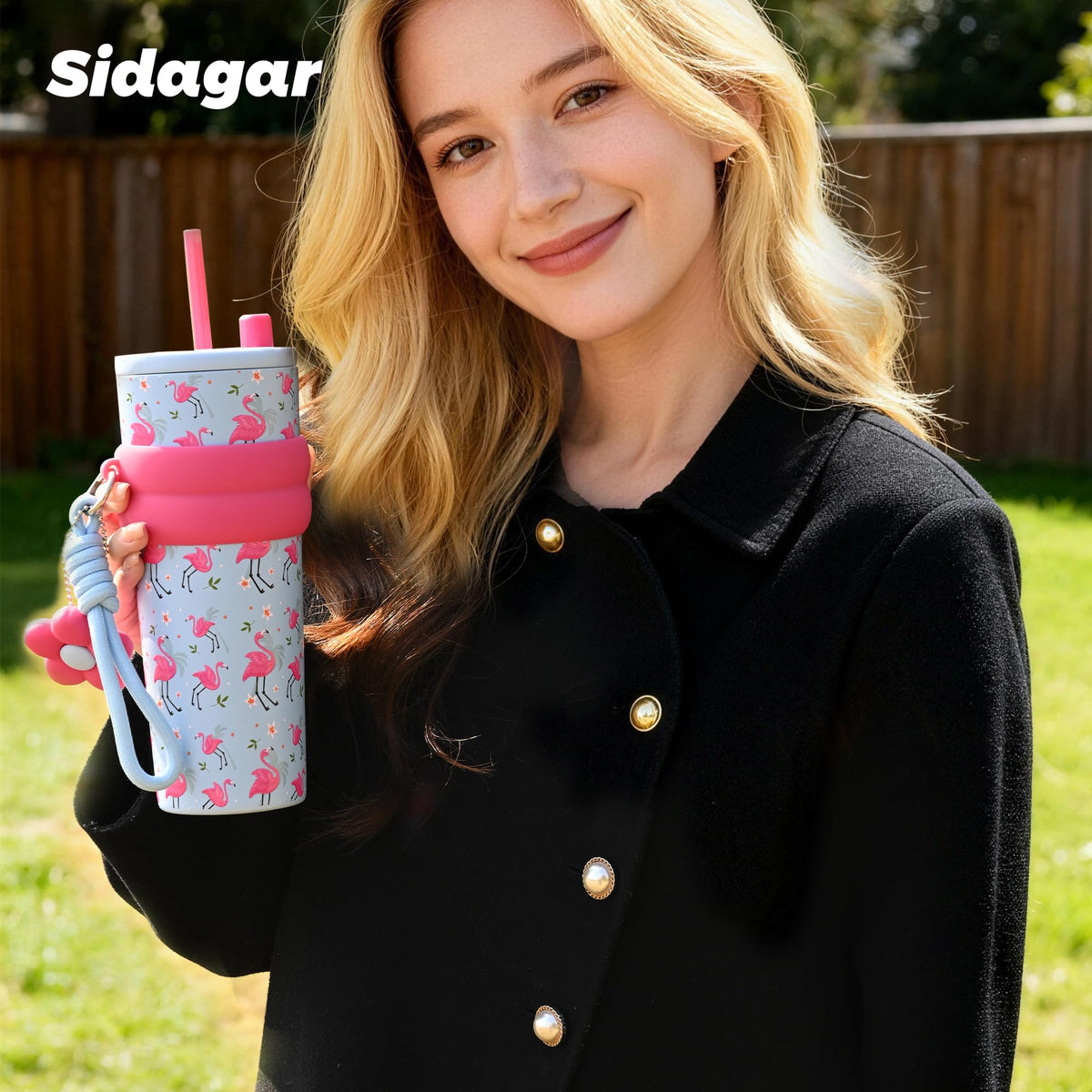 24 oz Stainless Steel Tumbler with Lid and Straw