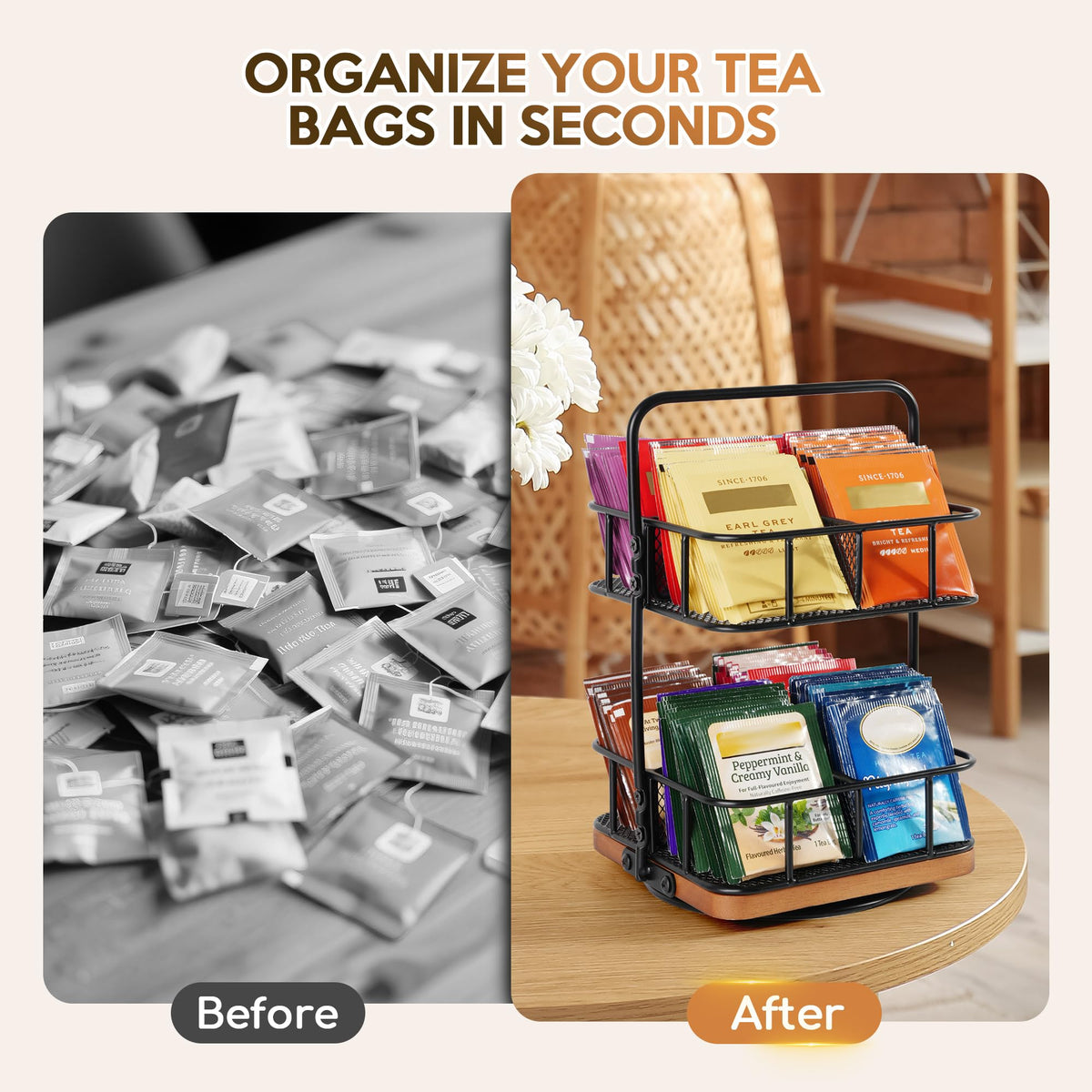 Rotating Tea Bag Organizer