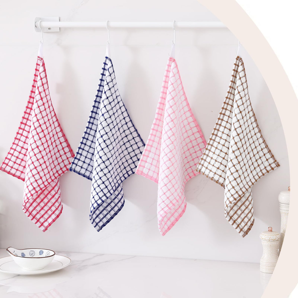 Cotton 8 Pack Terry Kitchen Dish Cloths (8 Count)