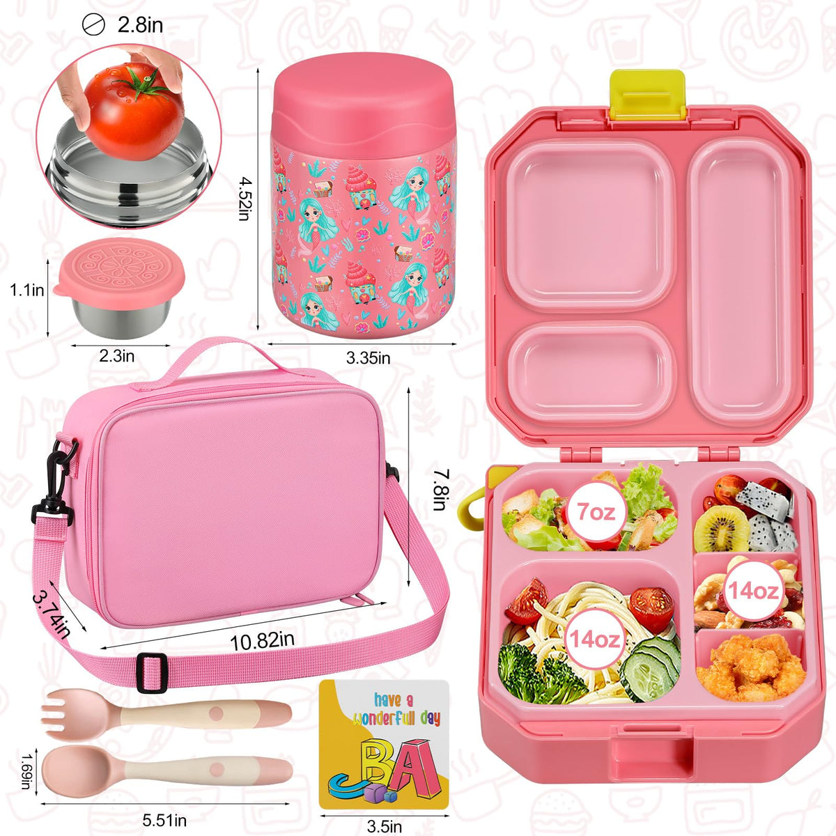 Bento Lunch Box for Kids with 12oz Soup Thermo Leak