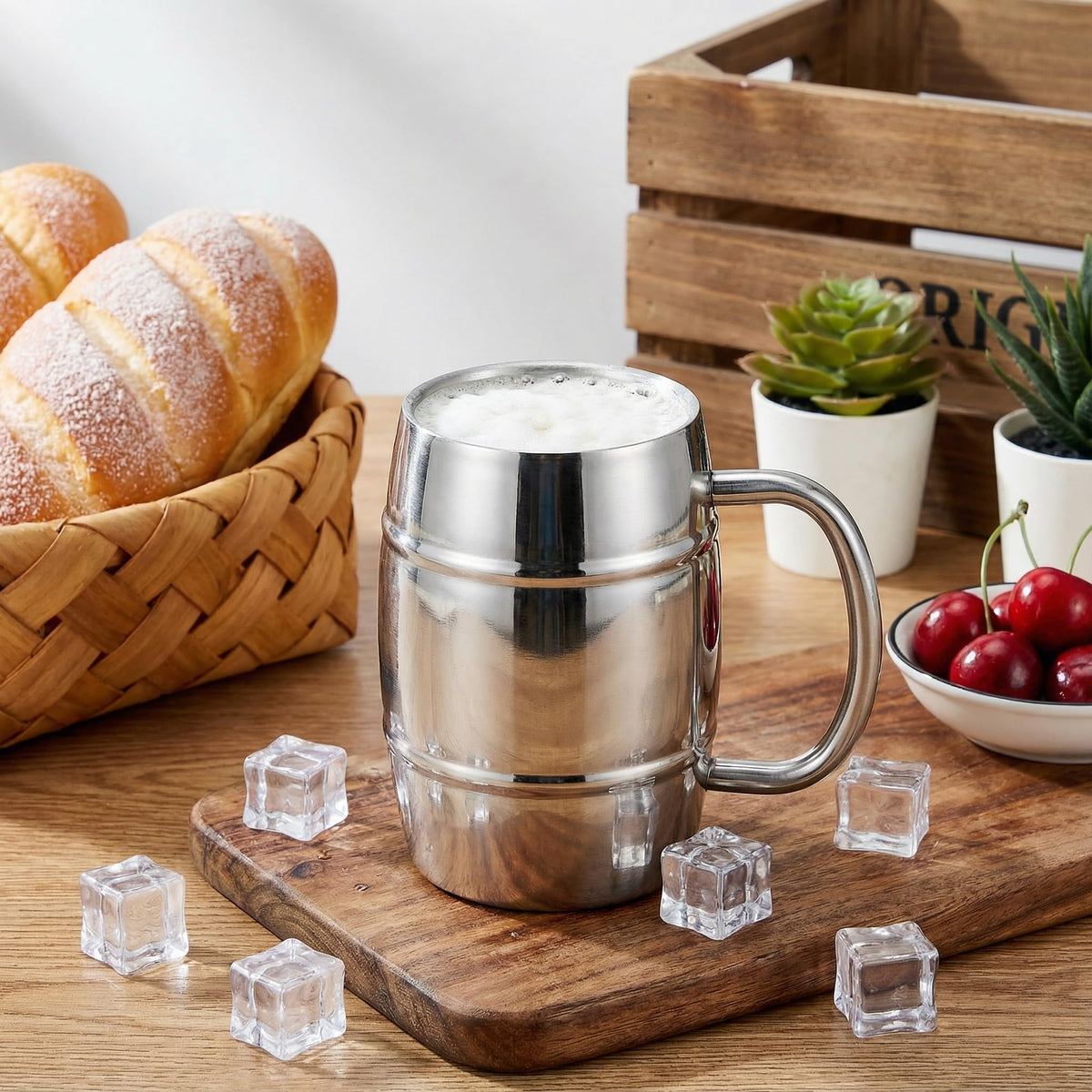 4 Pack Stainless Steel Barrel Mugs (4 Count)