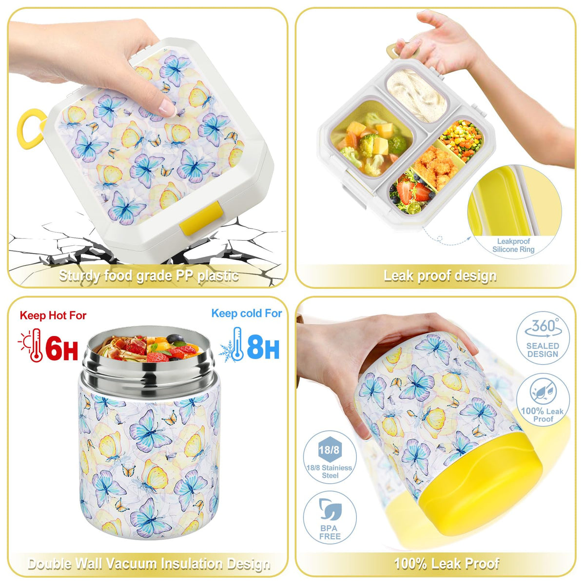 Bento Lunch Box for Kids with 12oz Soup Thermo Leak