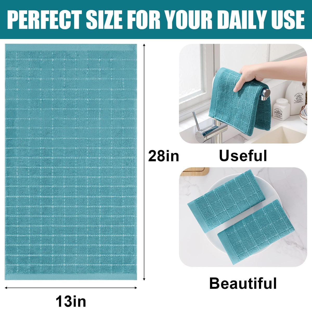 100% Cotton Terry Kitchen Towels (6 Count)