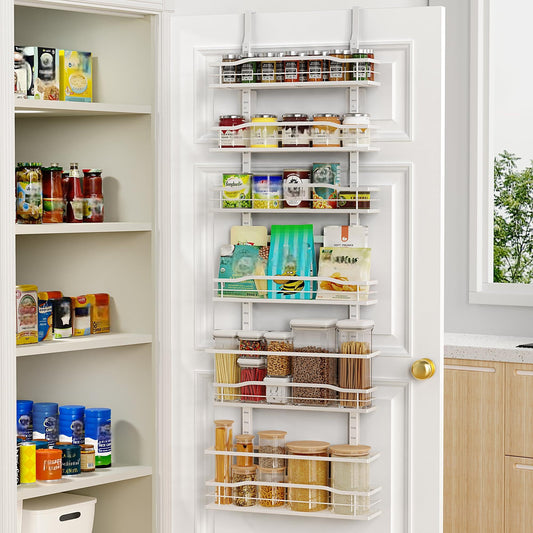 White 6 Tier Over Door Pantry Organizer