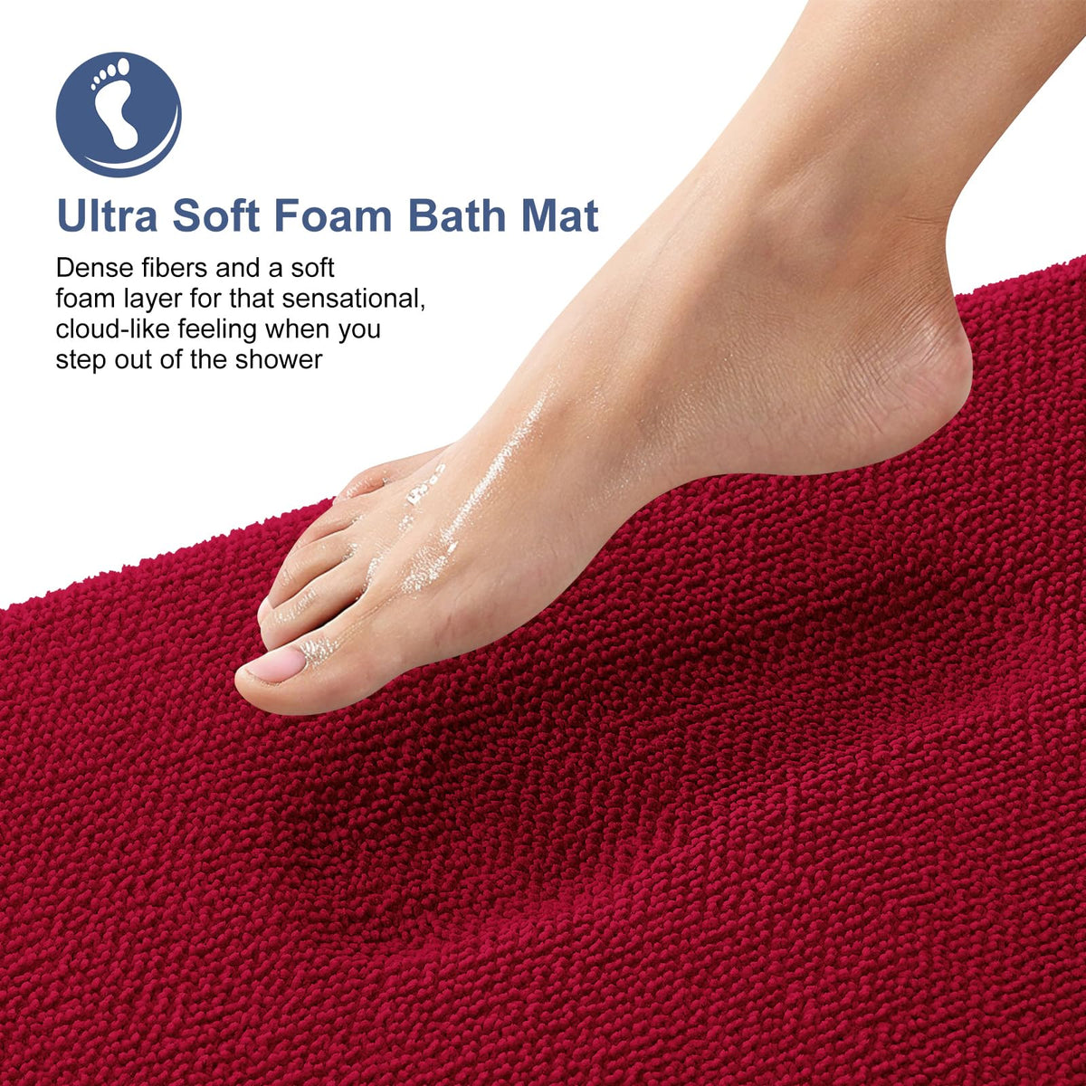 Thick Memory Foam Small Bathroom Rug 24x16
