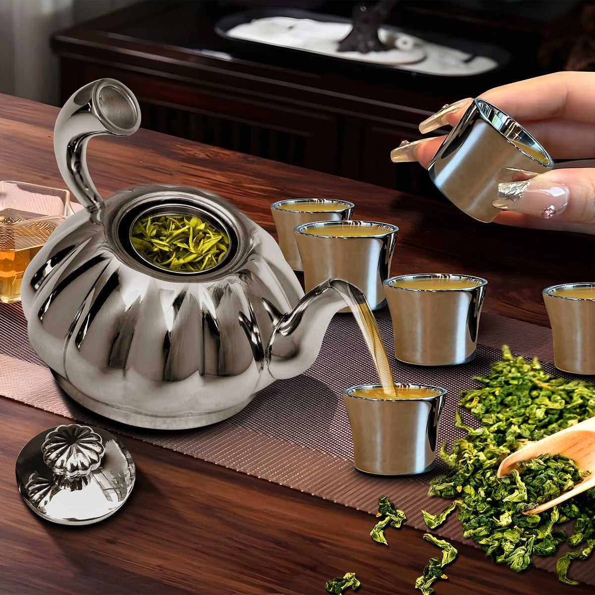 Stainless Steel Teapot with Removable Infuser (12 Ounce)