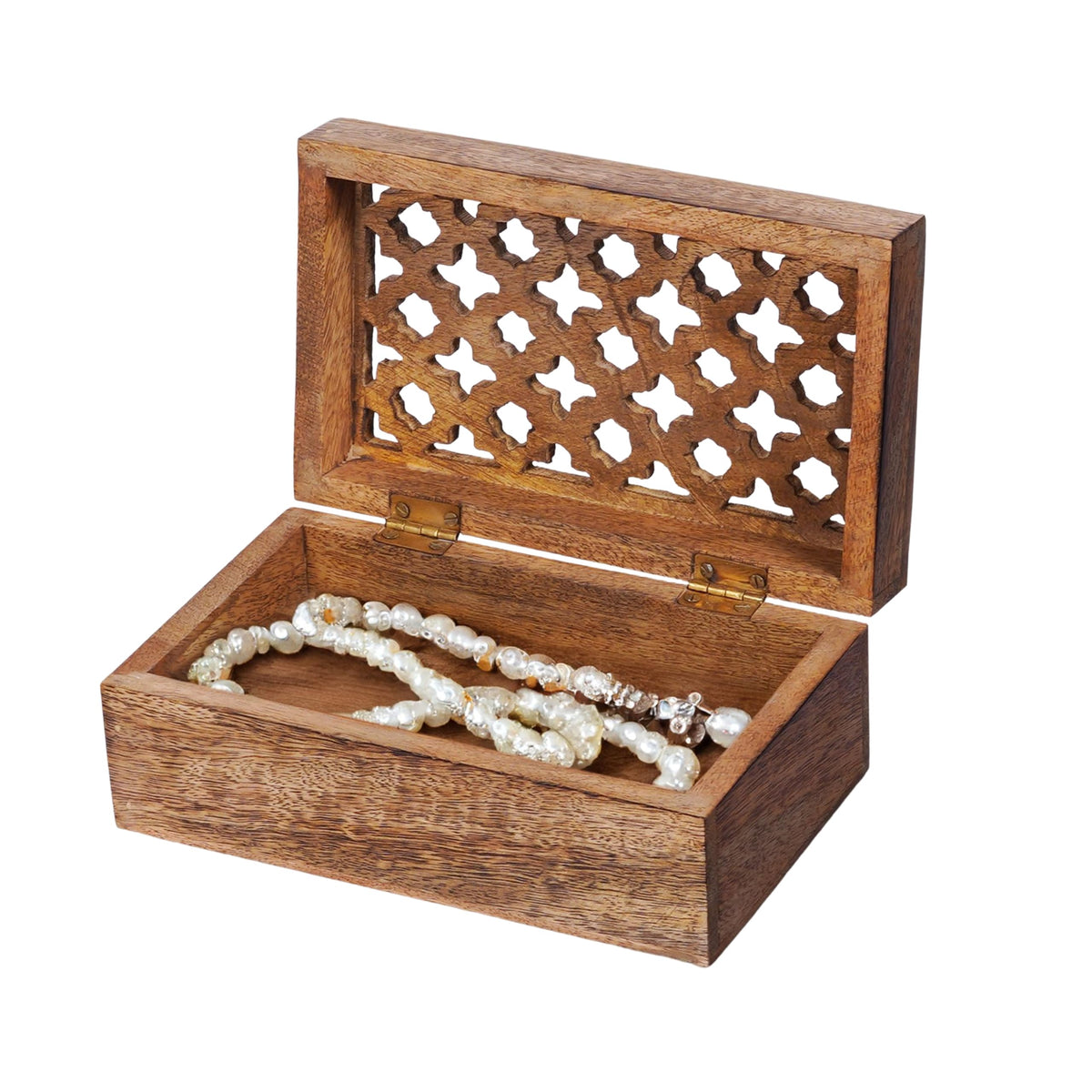 Trellis Mango Wood Storage Box