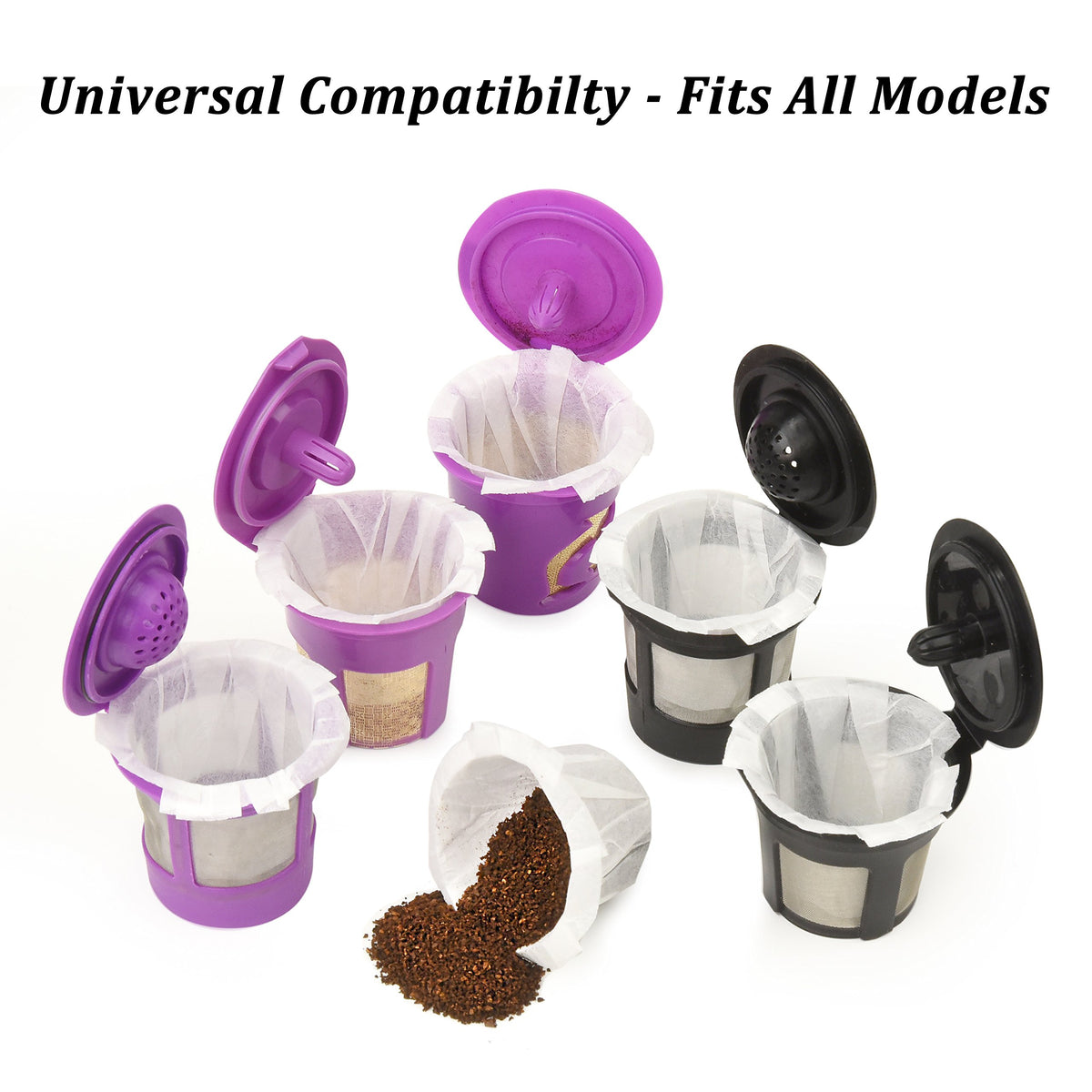 K Cup Disposable Paper Filters 300 Pack Fits With All Reusable Coffee Pods (300 Count)