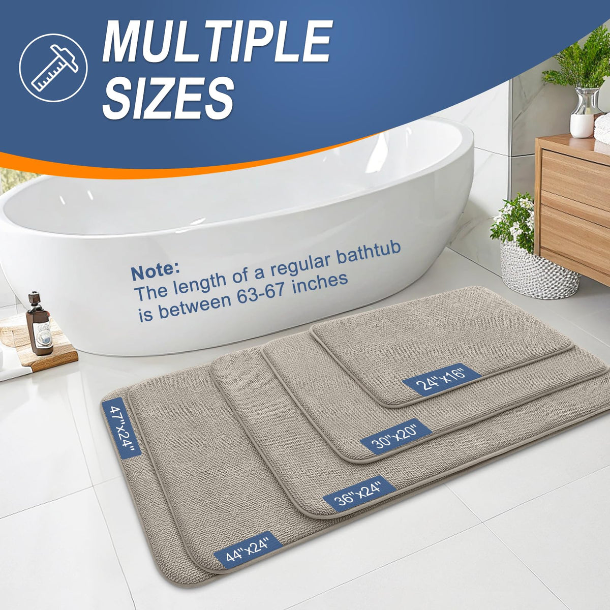Thick Memory Foam Bathroom Rug 30x20