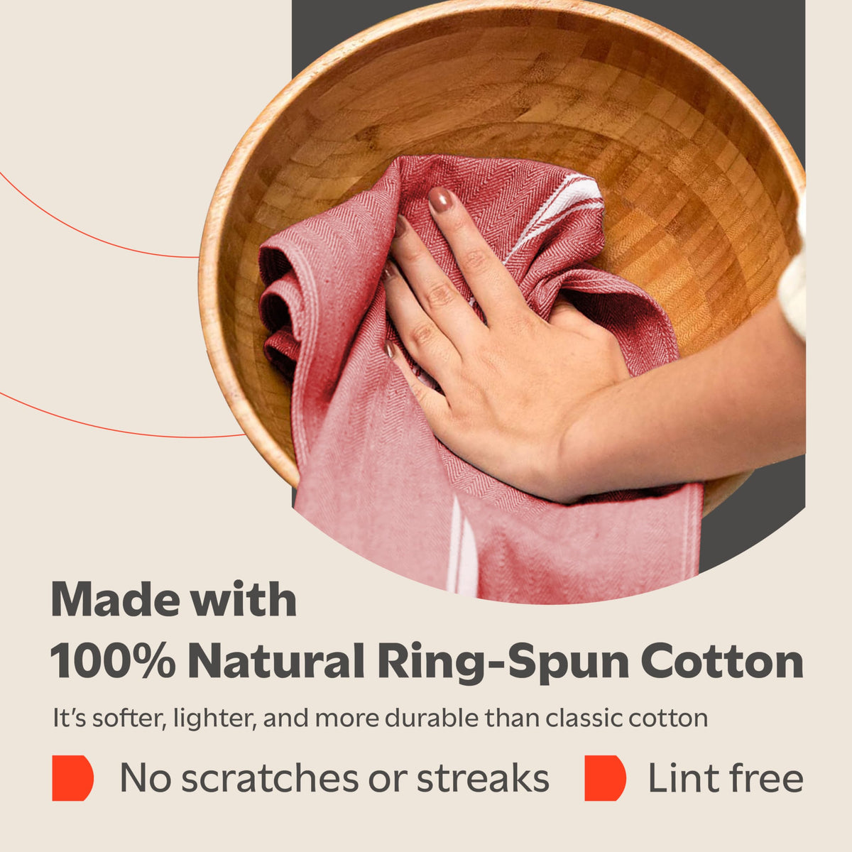 Classic 15 Pack 100% Natural Cotton Kitchen Towel Set (15 Count)
