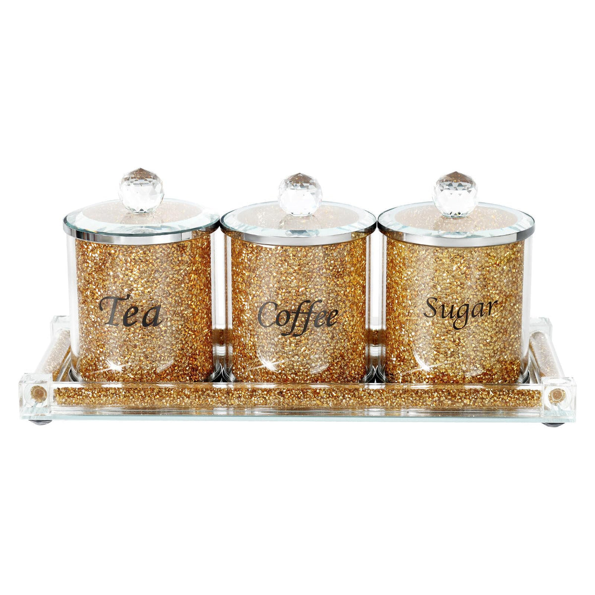 Coffee Sugar Tea Crystal Canister Set of 4 (4 Count)