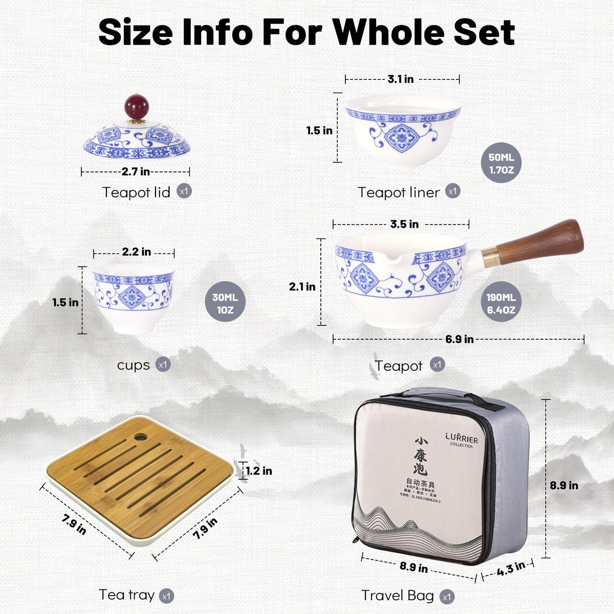 Porcelain Chinese Gongfu Tea Set
