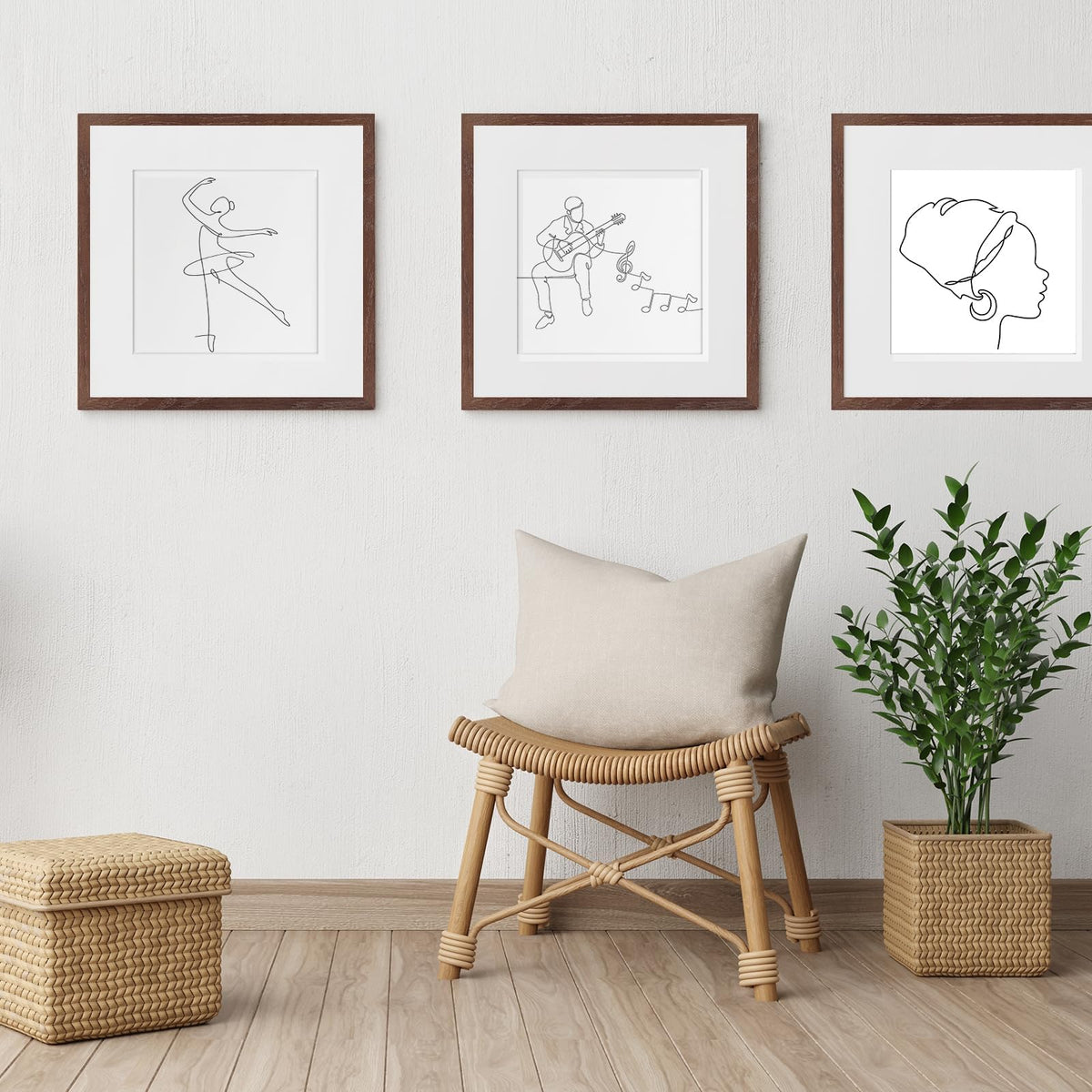 8x8 Solid Oak Wood Picture Frames (3 Count)