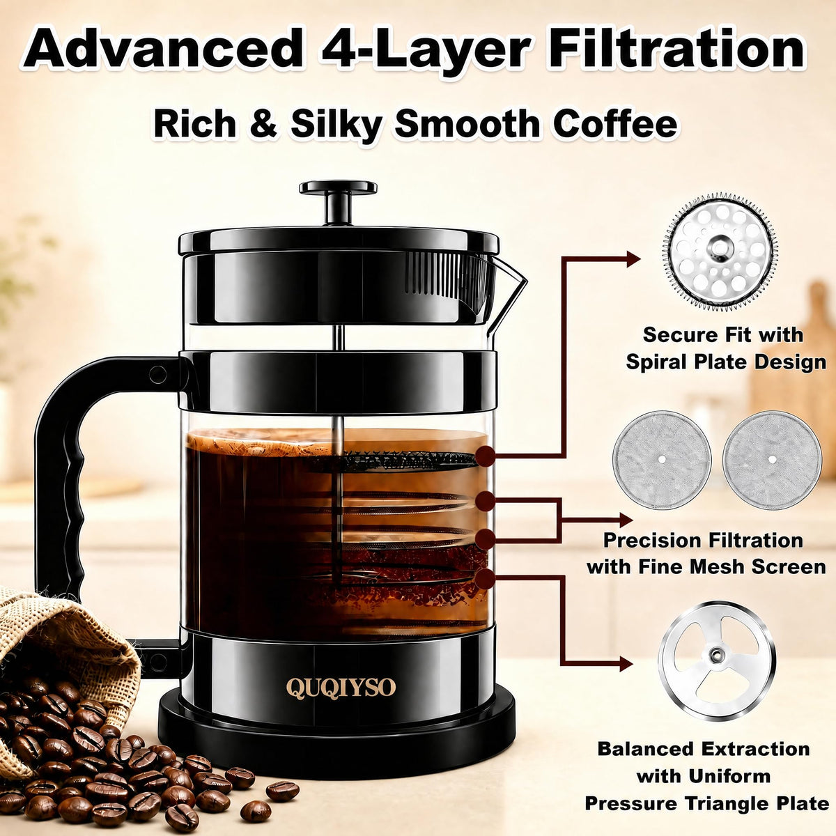 French Press Coffee Maker 51oz