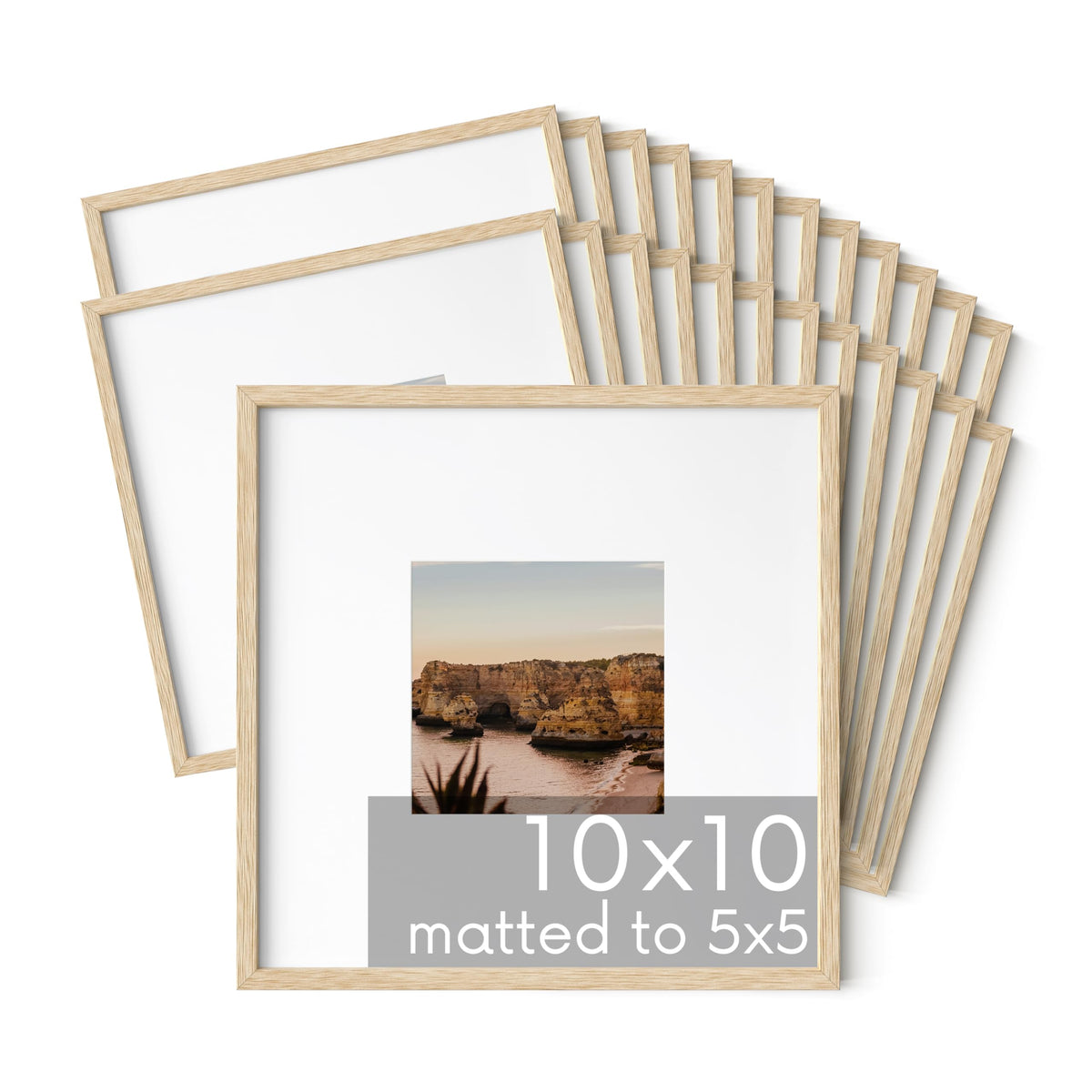Beige Oak Wood 10x10 Picture Frames (25 Count)