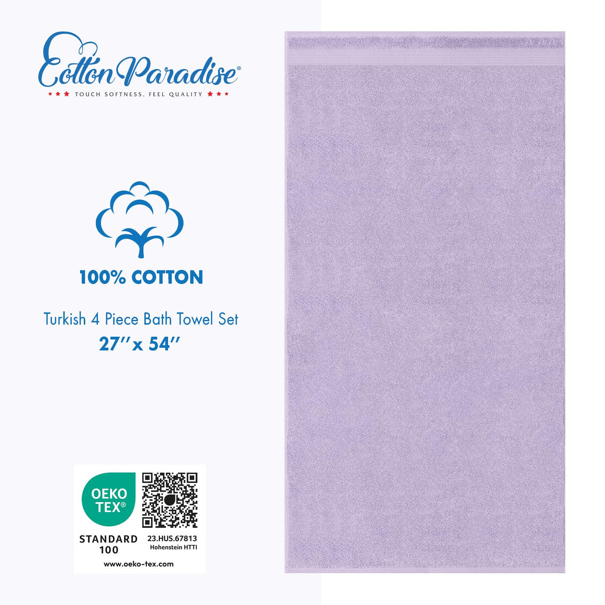 100% Cotton Turkish Towel Set (4 Count)