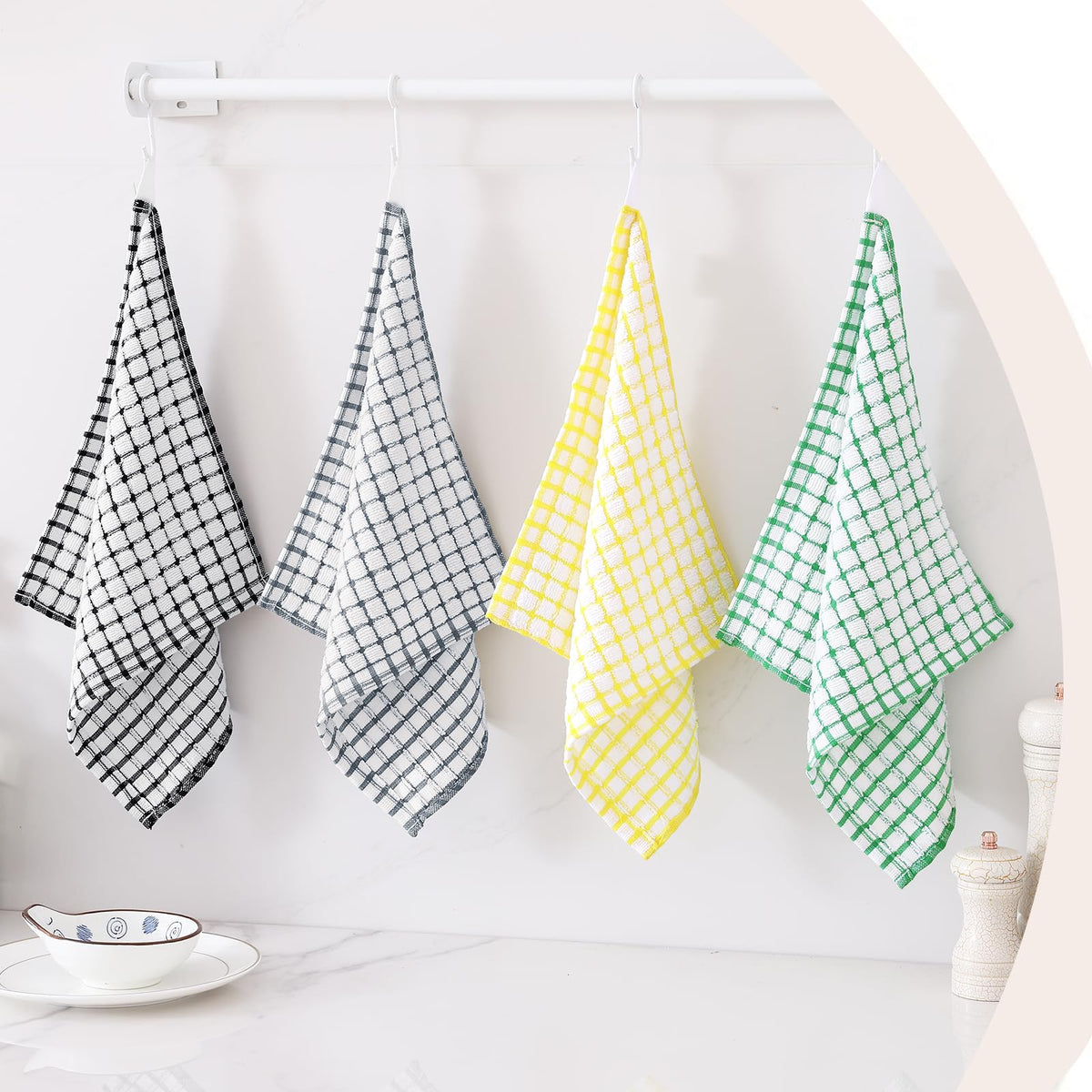 Cotton 8 Pack Terry Kitchen Dish Cloths (8 Count)