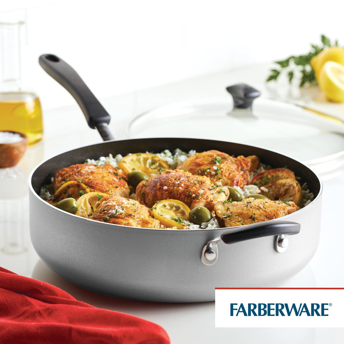 Cookstart DiamondMax Nonstick Jumbo Cooker with Lid and Helper Handle