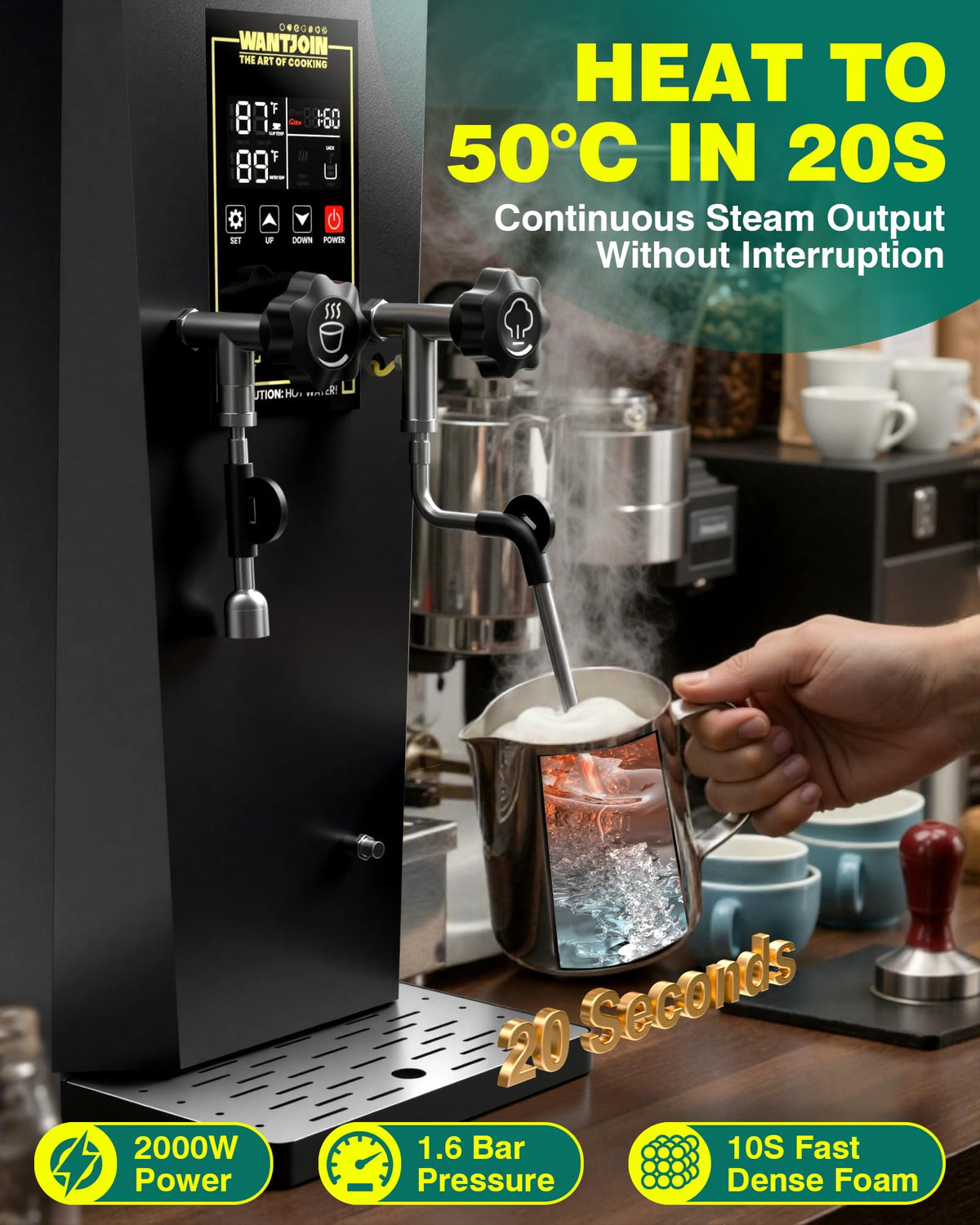 2000W Commercial Milk Frother & Beverage Warmer