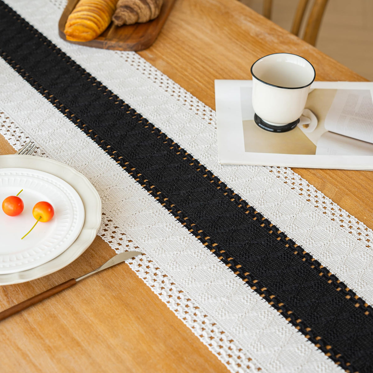 Farmhouse Table Runner for Home Decor 12x36 Black Fall Home Decor (3 Foot)