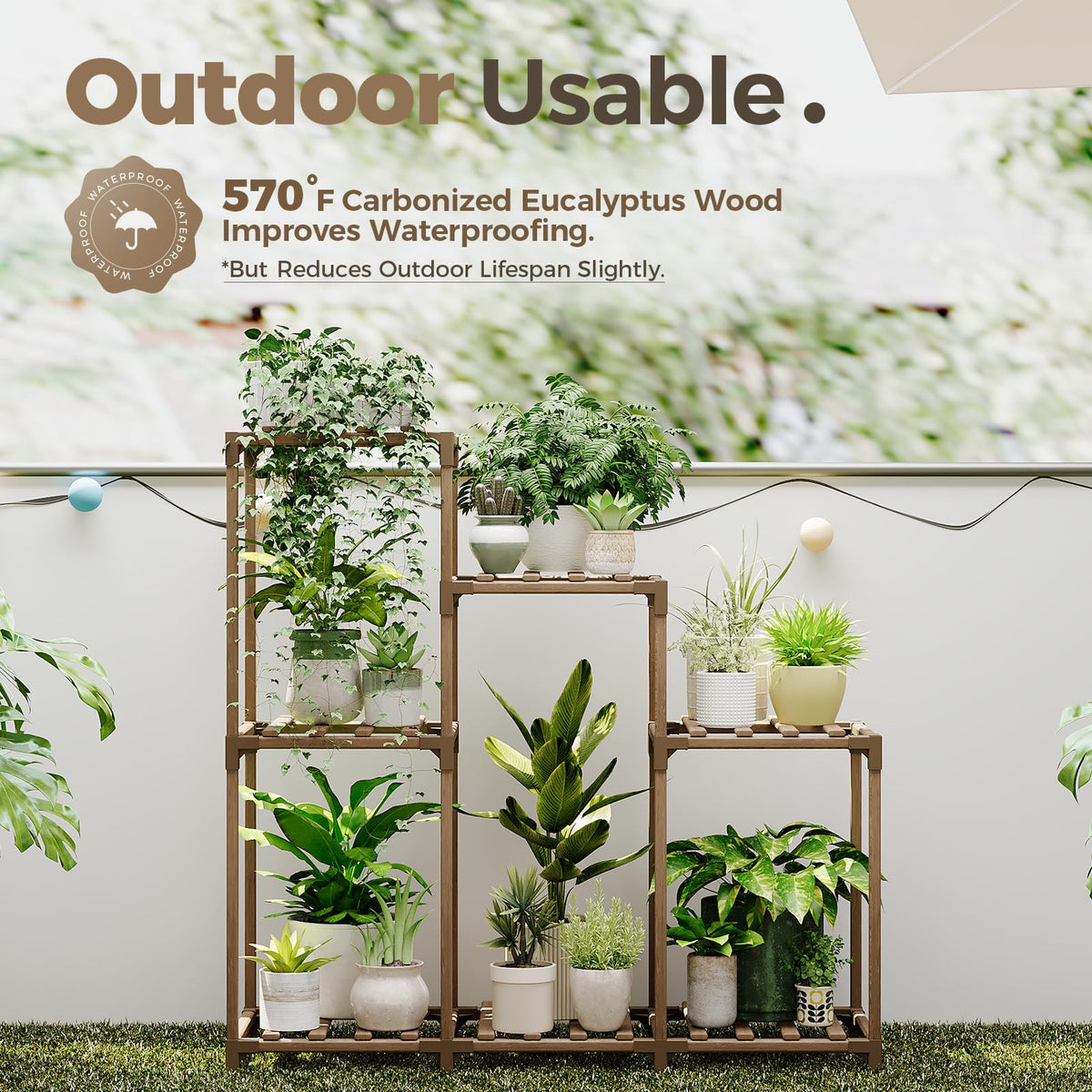 Plant Stand Indoor Wood Plant Shelf Outdoor Tiered Plant Rack