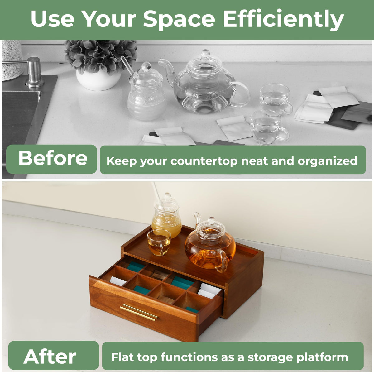 Tea Bag Organizer for Counter
