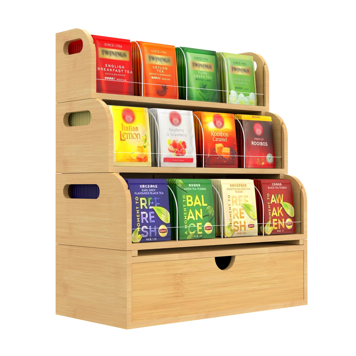 Bamboo Tea Bag Organizer