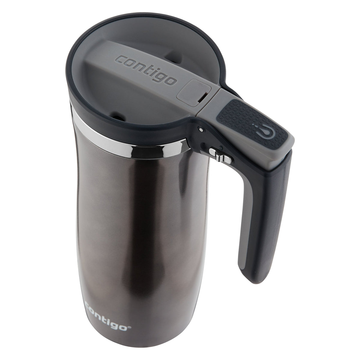 Handled AUTOSEAL Stainless Steel Travel Mug with Easy