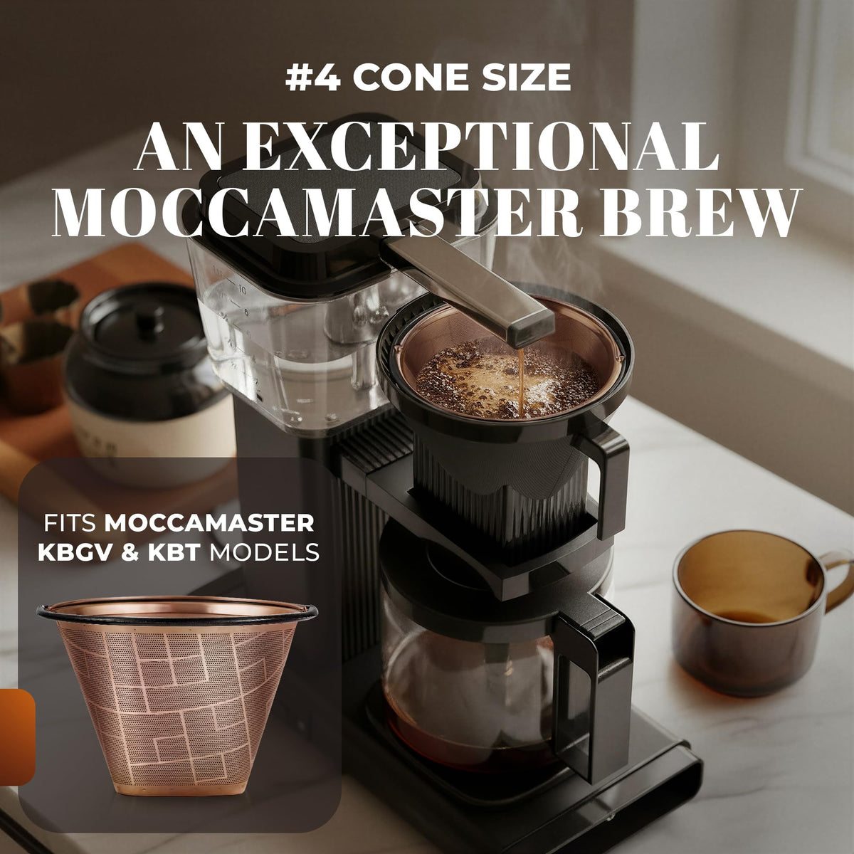 Reusable #4 Coffee Filter for Technivorm Moccamaster KBGV and KBT Coffee Machines