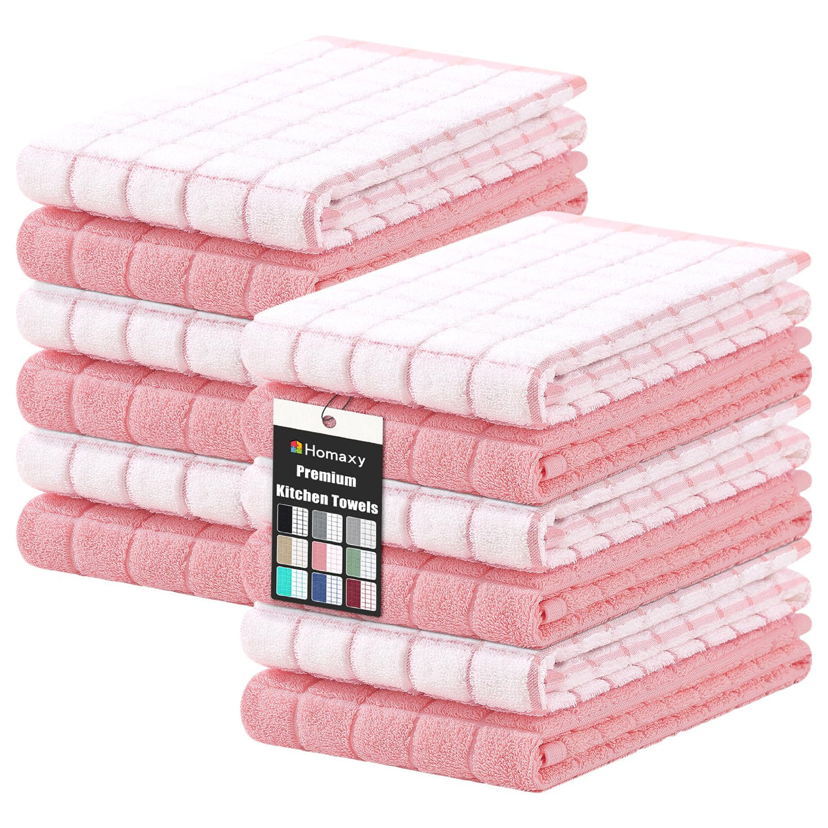 Large Premium Cotton Kitchen Towels 16"x 28" (12 Count)