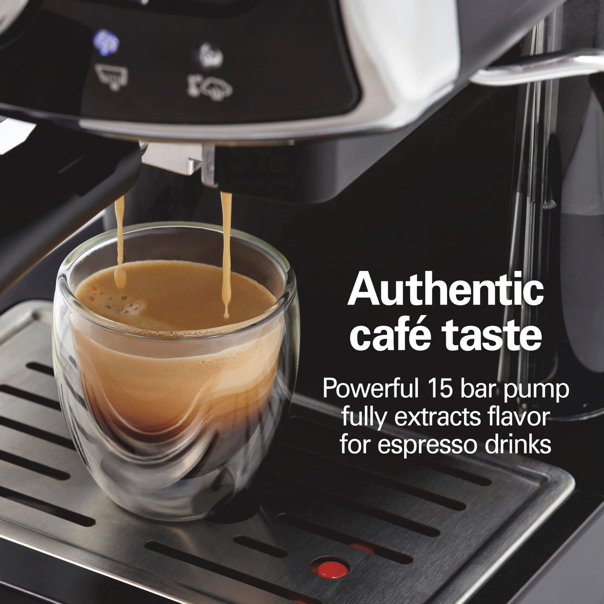 Slide & Lock Espresso Machine With Milk Frother Steam Wand