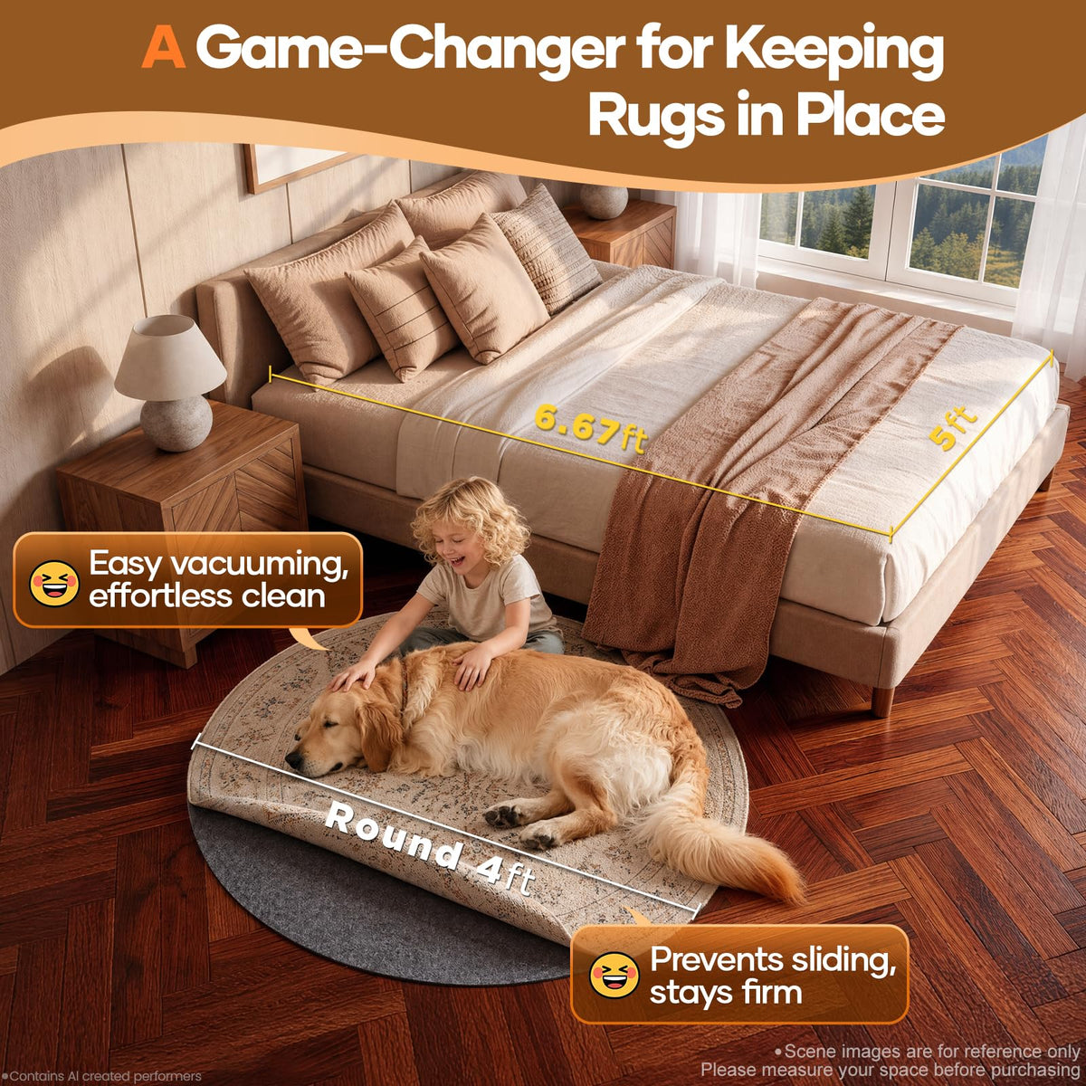 Non Slip Cushioned Rug Pad Gripper (12.56 Sq Ft)