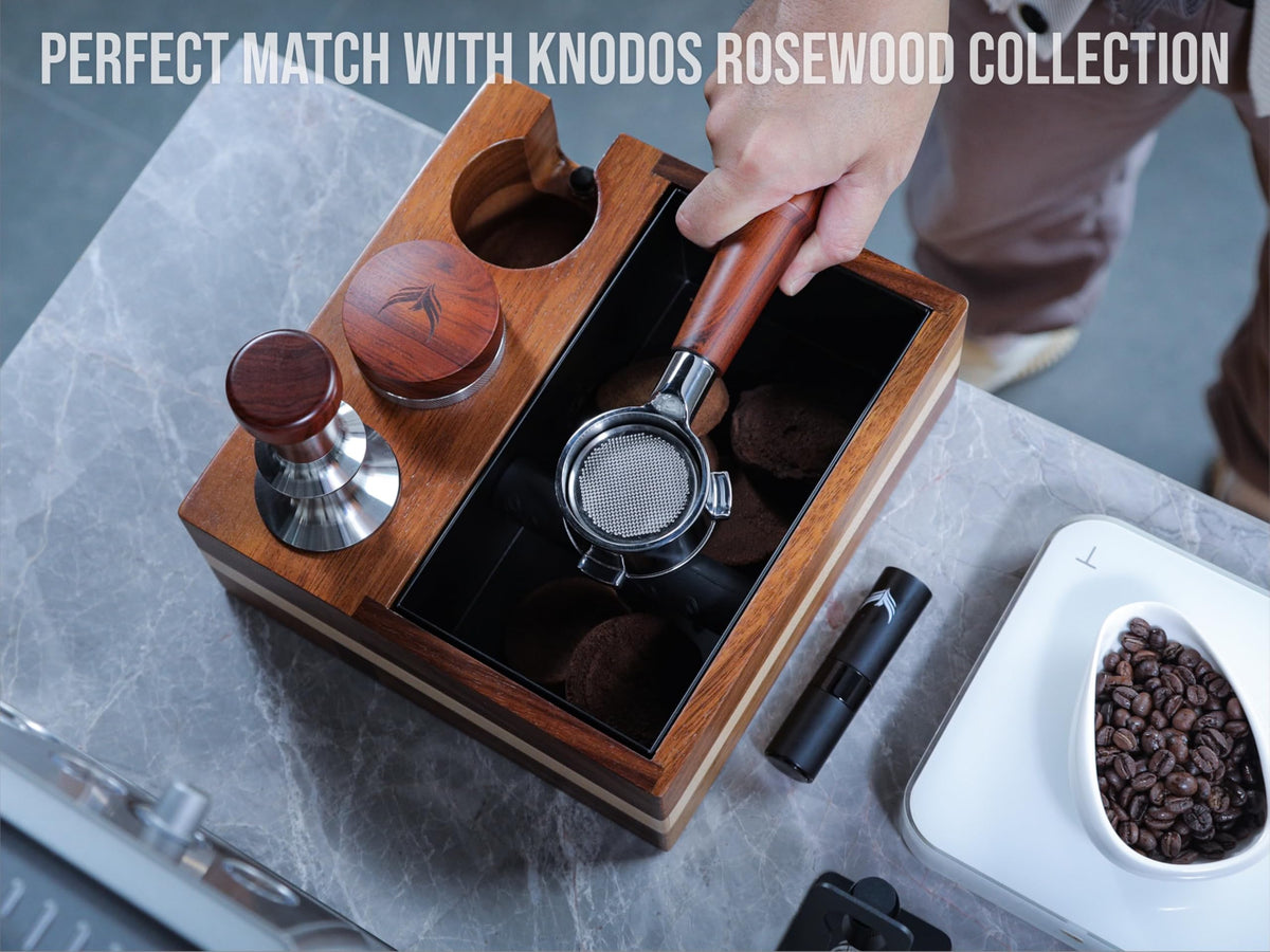 54mm Espresso Tamper for Breville Machine Rosewood KNODOS Auto Leveling