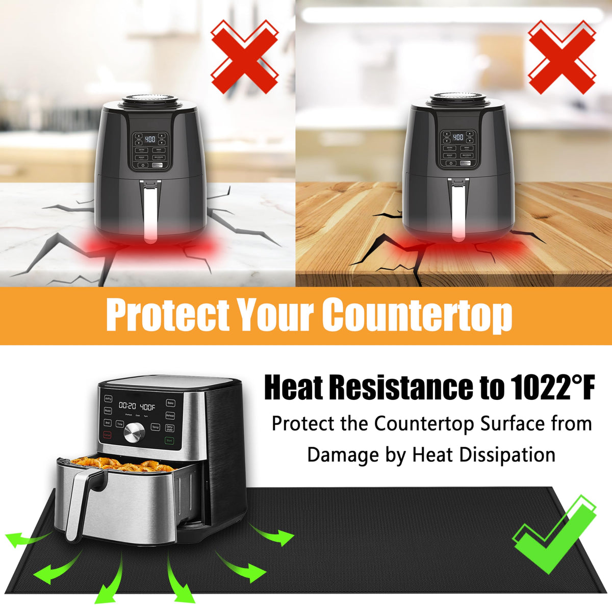 Heat Resistant Mats for Air Fryer on Countertop
