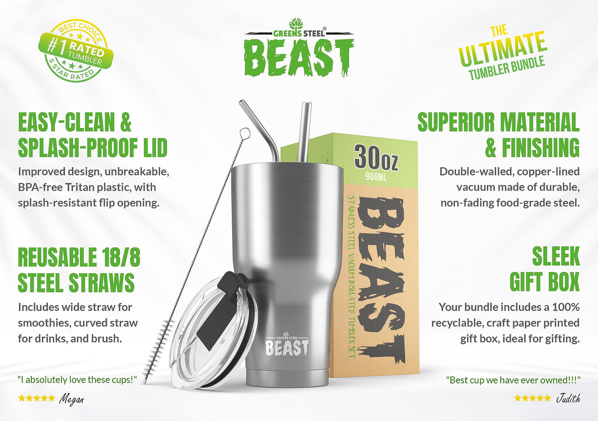 Beast 30 oz Tumbler Stainless Steel Vacuum Insulated Coffee Ice Cup Double Wall Travel Flask
