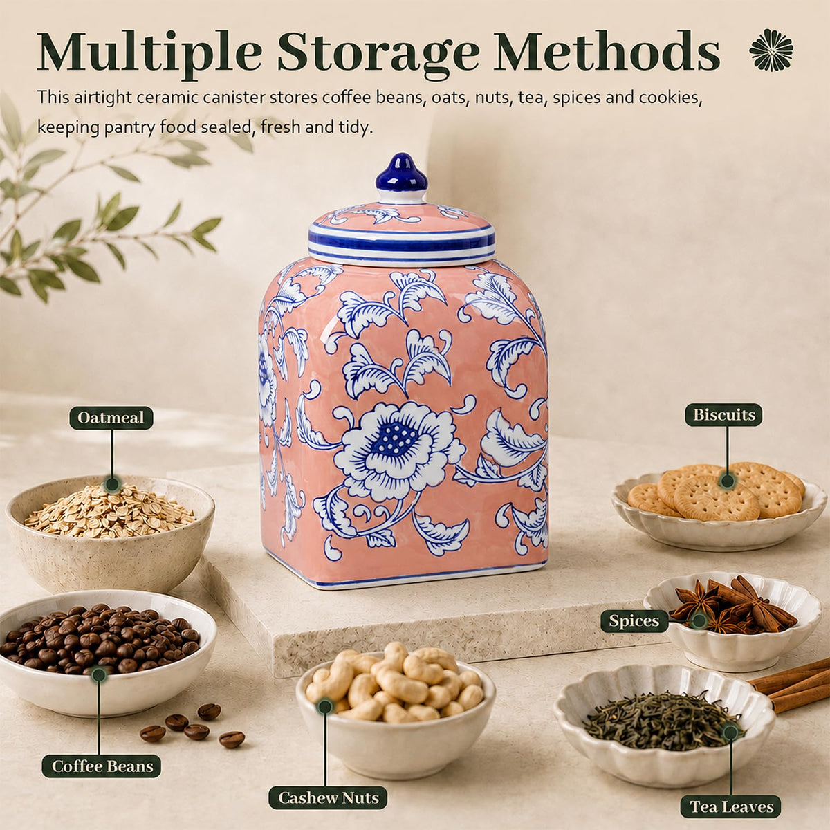 Ceramic Tea Canister with Airtight Lid