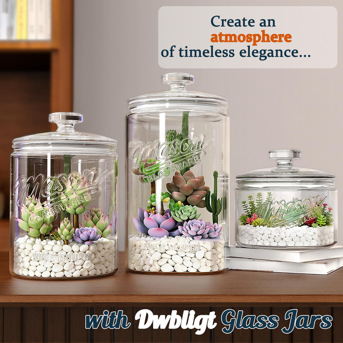Glass Cookie Jars with Lids Airtight (2 Count)