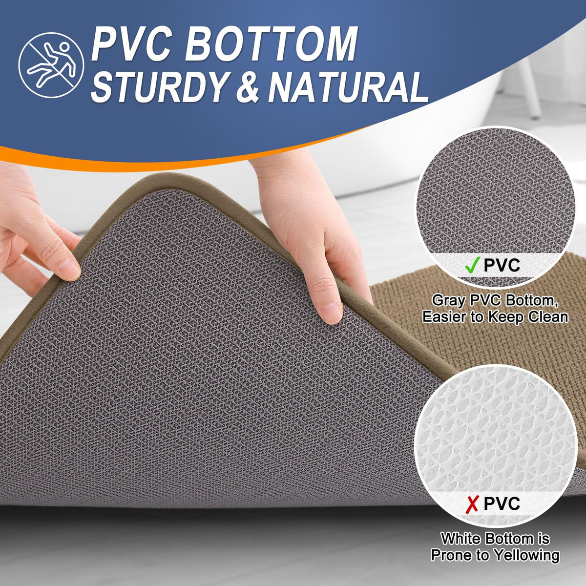 Thick Memory Foam Small Bathroom Rug 24x16