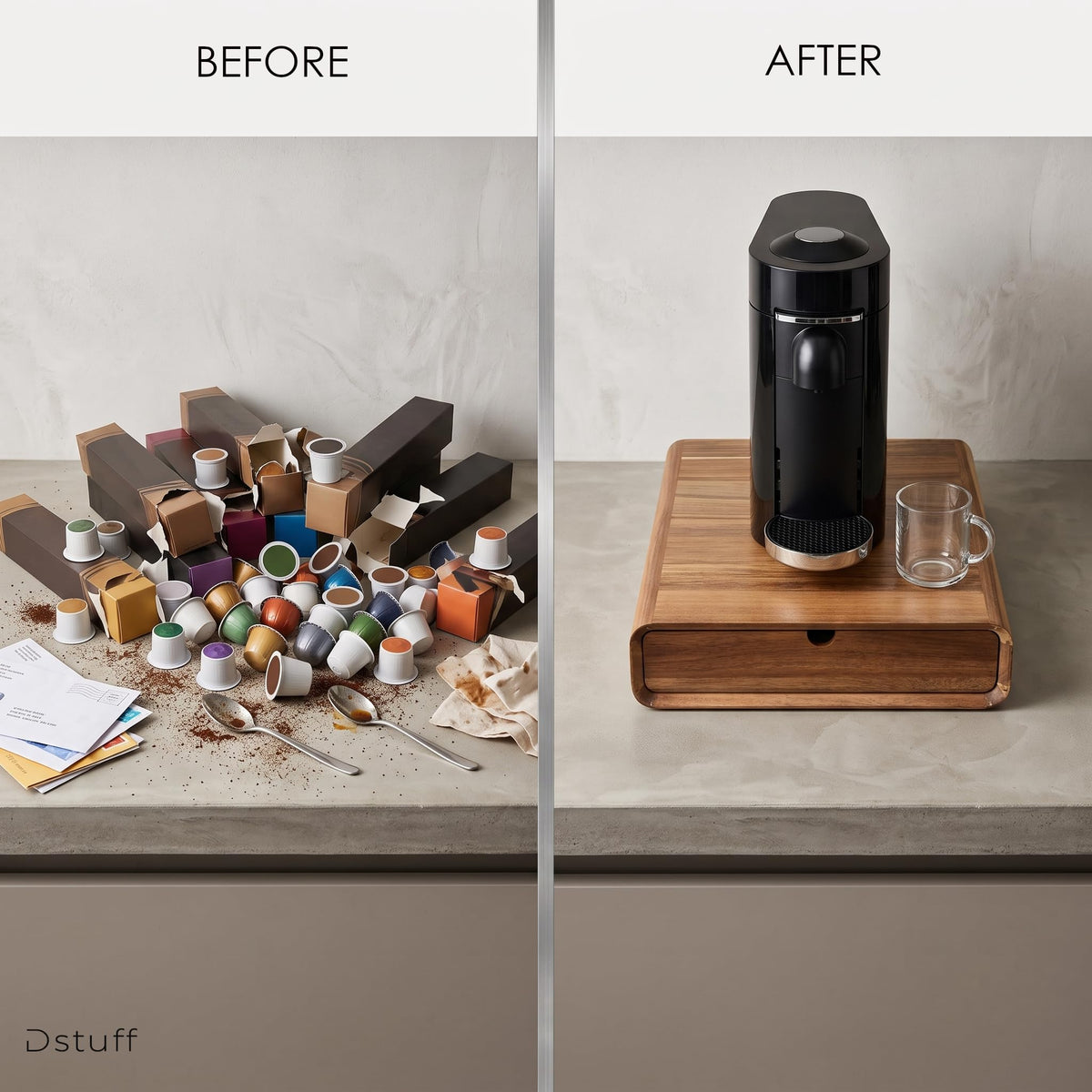 Premium Acacia Wood Coffee Pod Holder