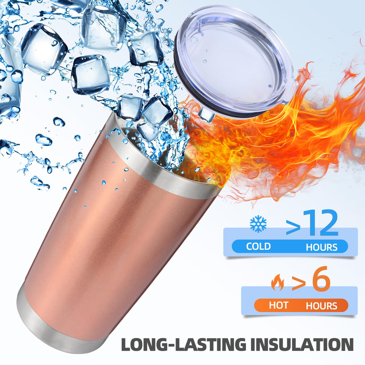 20oz Stainless Steel Tumbler with Lid and Straw