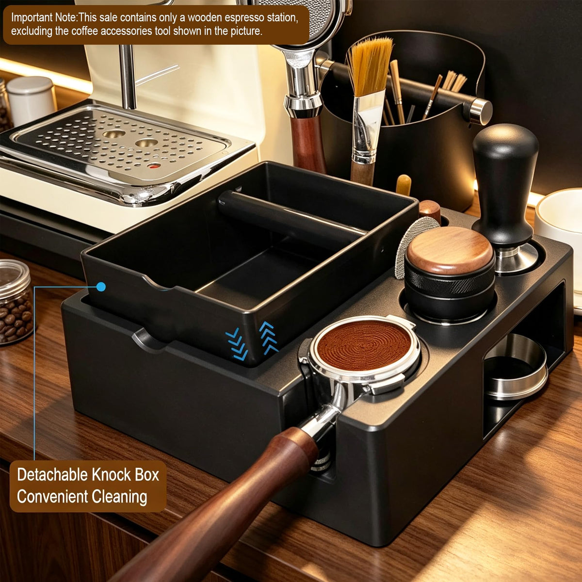 Espresso Tamping Station And Knock Box