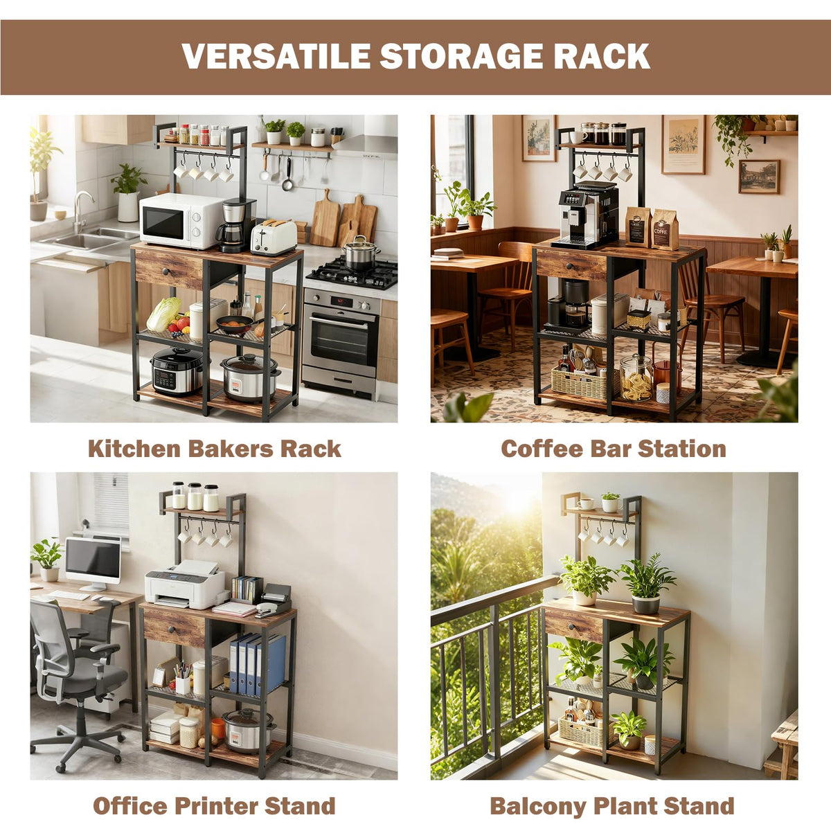 Kitchen Bakers Rack with Drawer