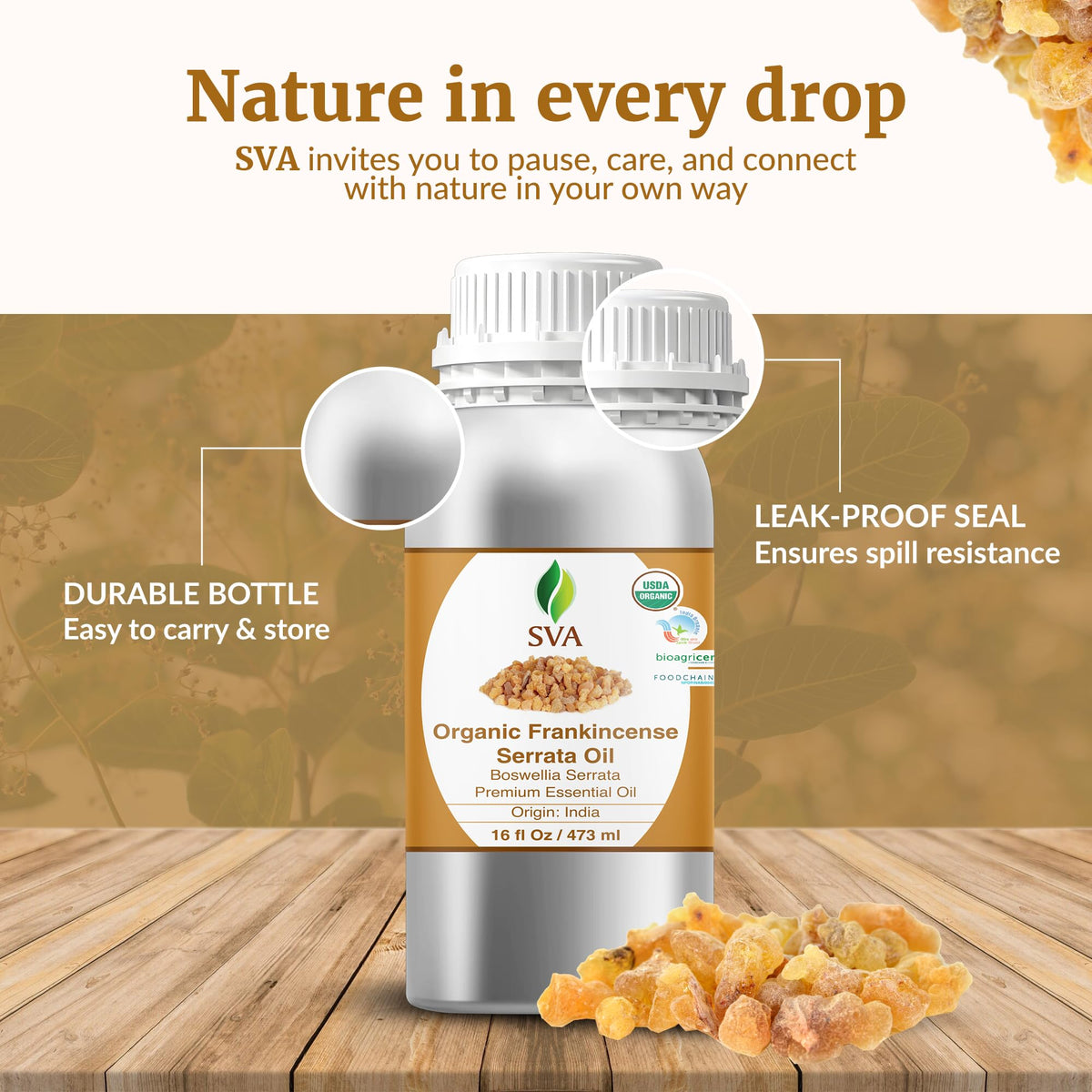 SVA Organic Frankincense Essential Oil (16 Fl Oz)