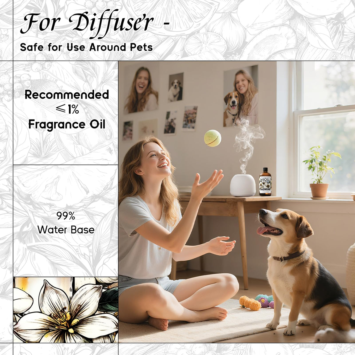 Jasmine Fragrance Oil for Women Perfume Making (5.07 Fl Oz)